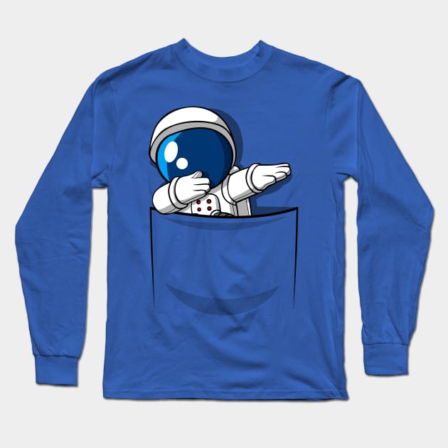 Dabbing Pocket astronaut Long Sleeve T-Shirt by albertocubatas